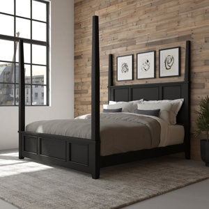 Black Four Poster Beds You'll Love | Wayfair